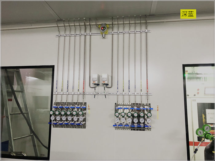 车间氩气集中供气系统：车间内氩气供气管道施工